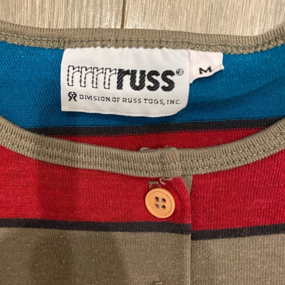 VINTAGE RRRRRUSS striped button top - Picture 2 of 2